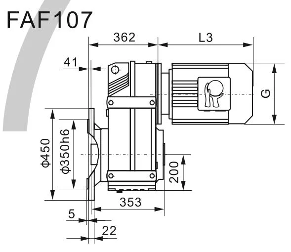 F127 Parallel Shaft Helical Gear Speed Reducer